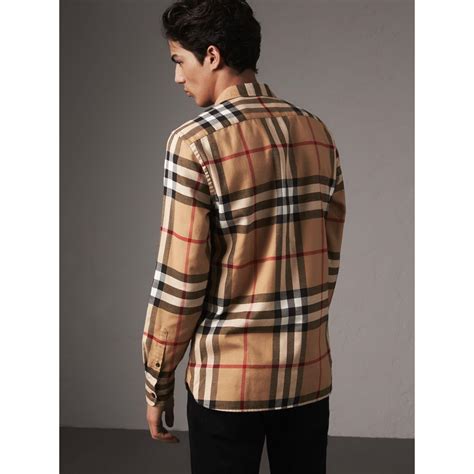 burberry mens checkered multi col long sleeveored|burberry checked flannel shirts.